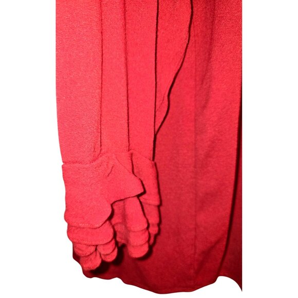 Soft Surrounding Women's Red Long Sleeve Blouse with Ruffles on Sleeves Size 2X - Picture 3 of 8